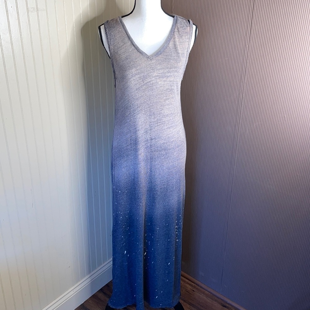 We the free Black and Tan ombré bleached maxi‎ dress size medium side spl…